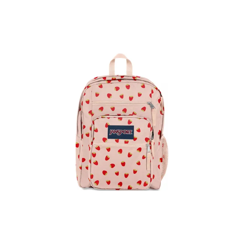 JanSport Recycled Polyester Backpack Large Size Women's Pink Strawberry-0