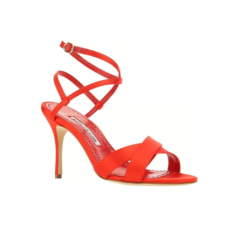 MANOLO BLAHNIK Strap Sandals 8cm Women's Red-2