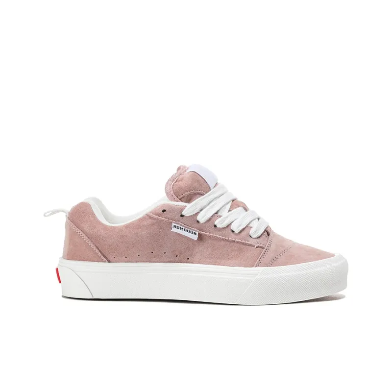 HOMDOON Anti Slip Wear Resistant Low Top Skateboard Shoes Unisex Skin Pink-1