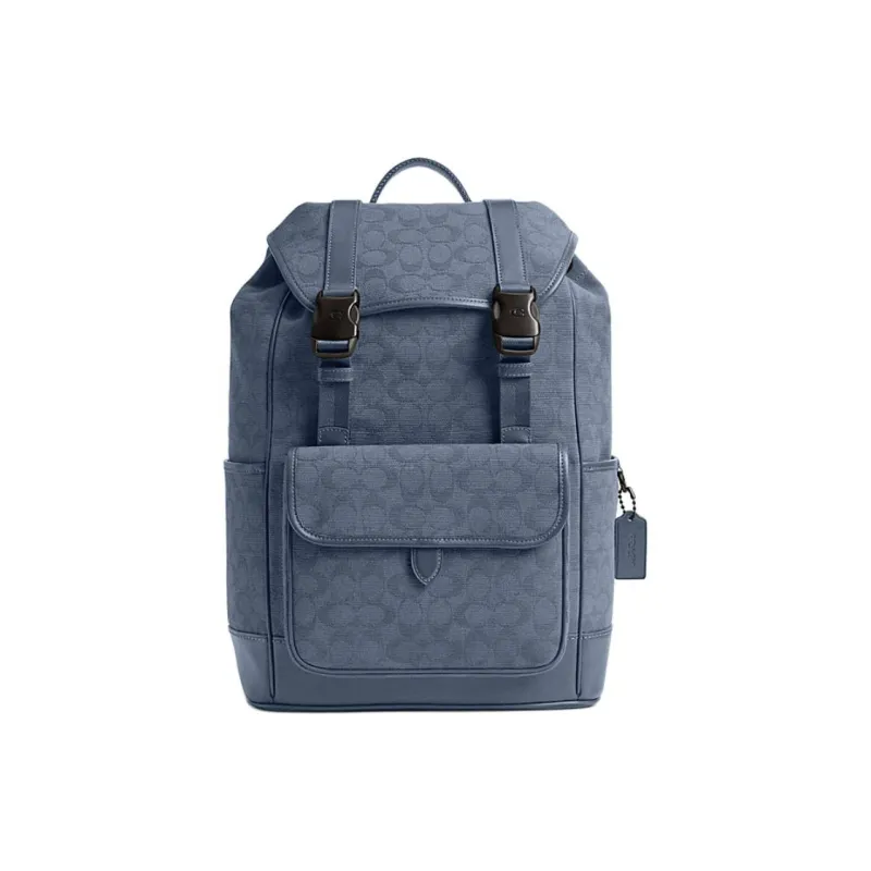 COACH League Canvas Backpack Tubas Men's Blue-0