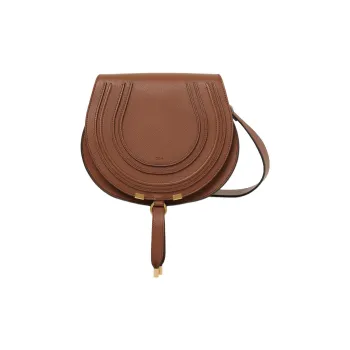 Chloe Grain Calfskin Saddle Bag, Crossbody Bag, Shoulder Bag Women's Brown