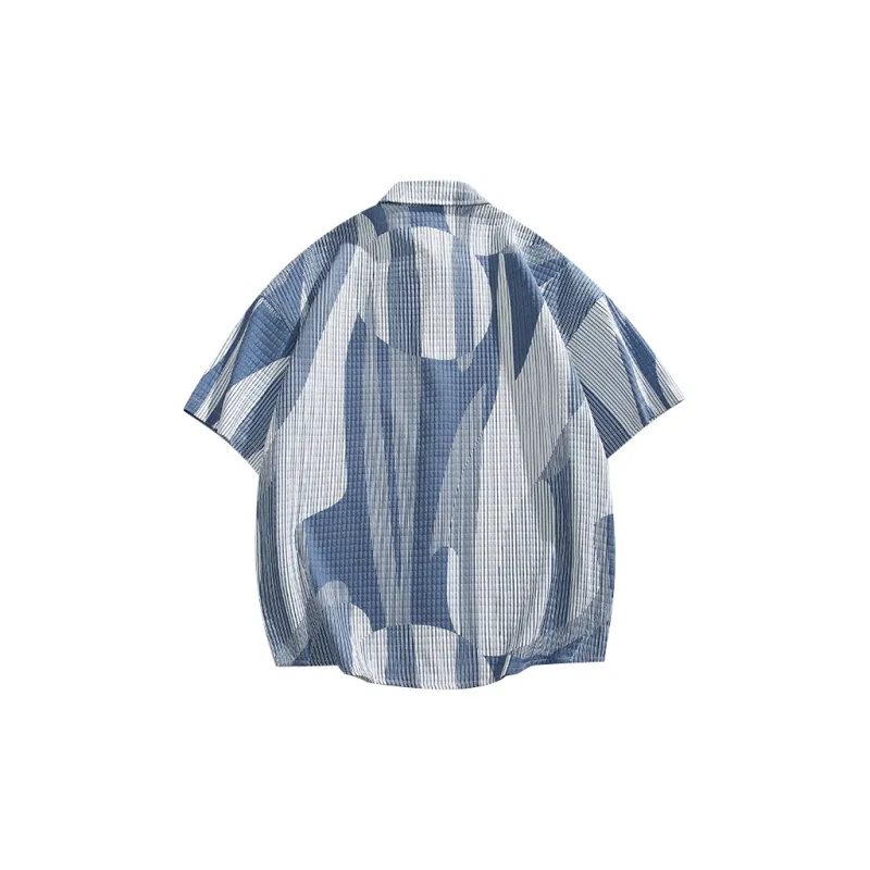 Jeep Casual Loose Fit Short Sleeved Lapel Shirt Unisex-5