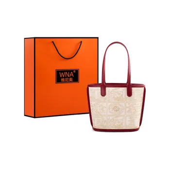 Vigno Synthetic Leather Bucket Bag, Handbag, Shoulder Bag Regular Women's White/Red