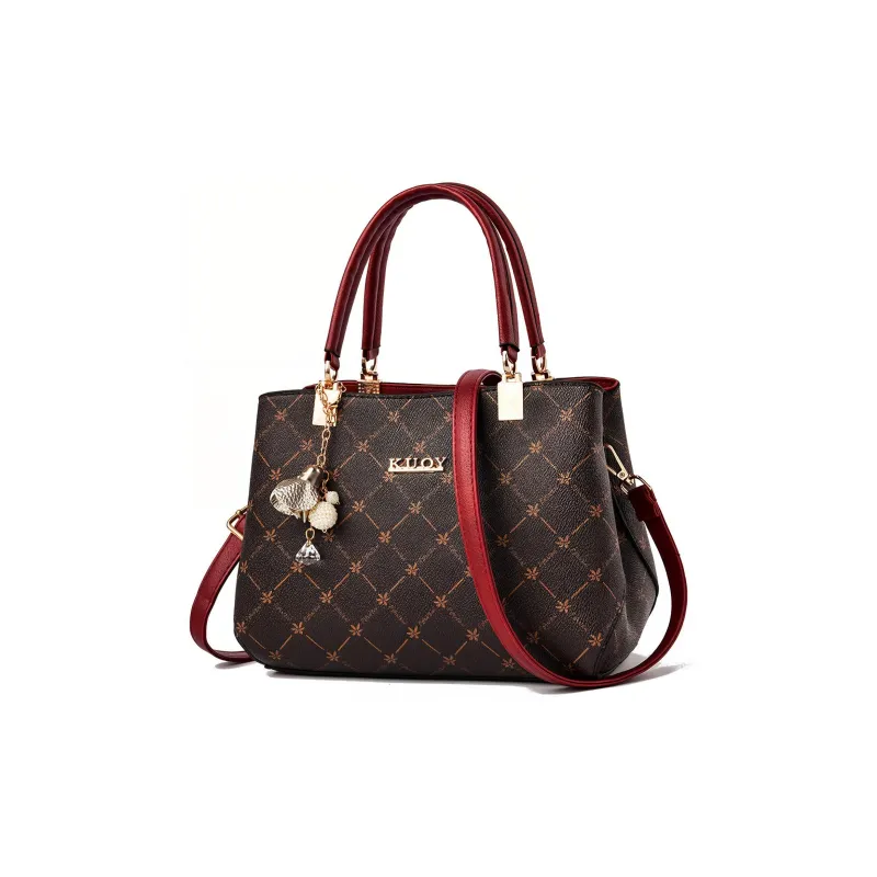 Weymond PU Crossbody Handbags Medium Size Women's White/Coffee/Red-0