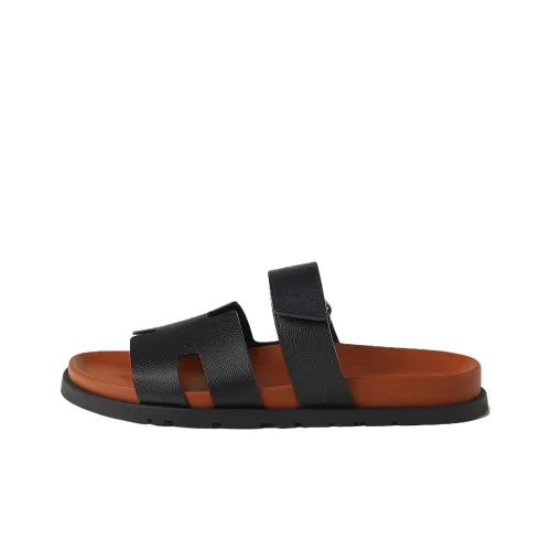 HERMES Chypre Slide Slippers Men Black