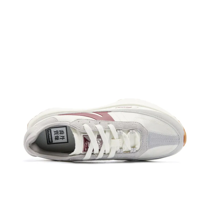 QIAODAN Monologue 3.0 Casual Shoes Women's Low Top Ivory Vermilion Red-3