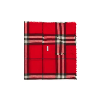 Burberry Checked Frayed Edge Scarf