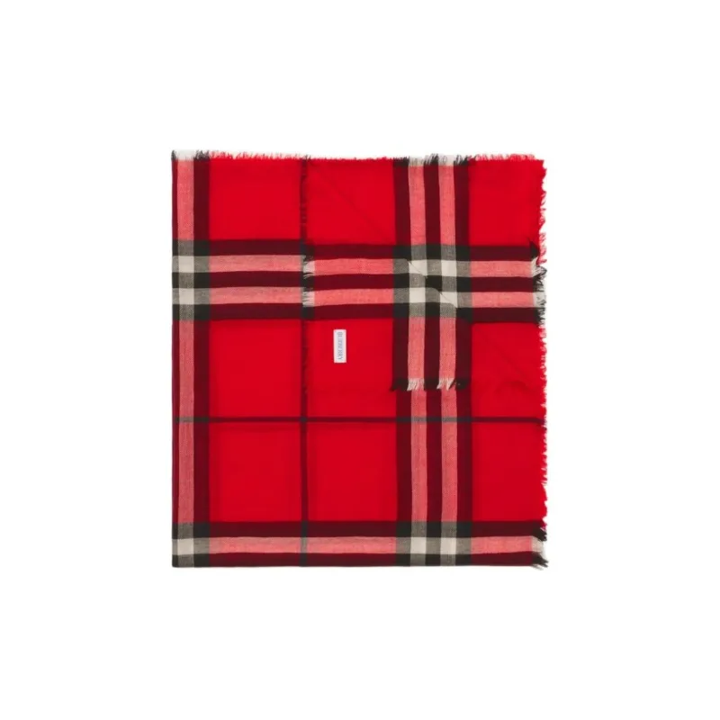 Burberry Checked Frayed Edge Scarf-0
