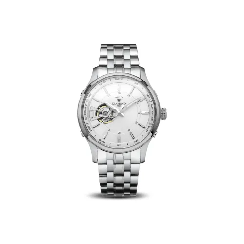 Diamond Automatic/Manual Mechanical Movement Men's Watches White Dial