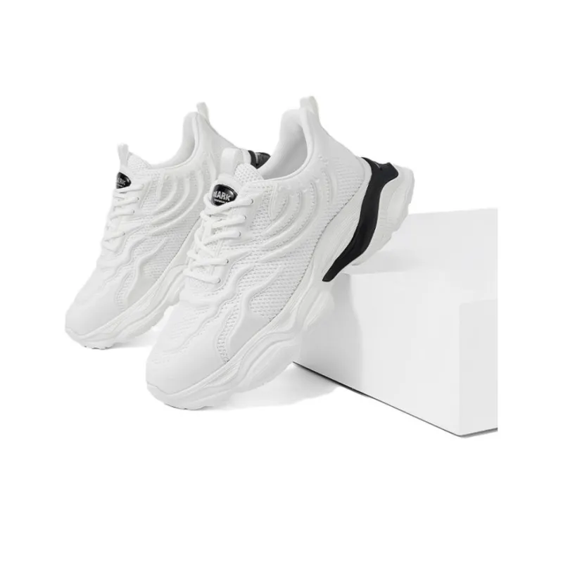 FAIRWHALE Low Top Chunky Sneakers Men's Raw White/Pure Black-9