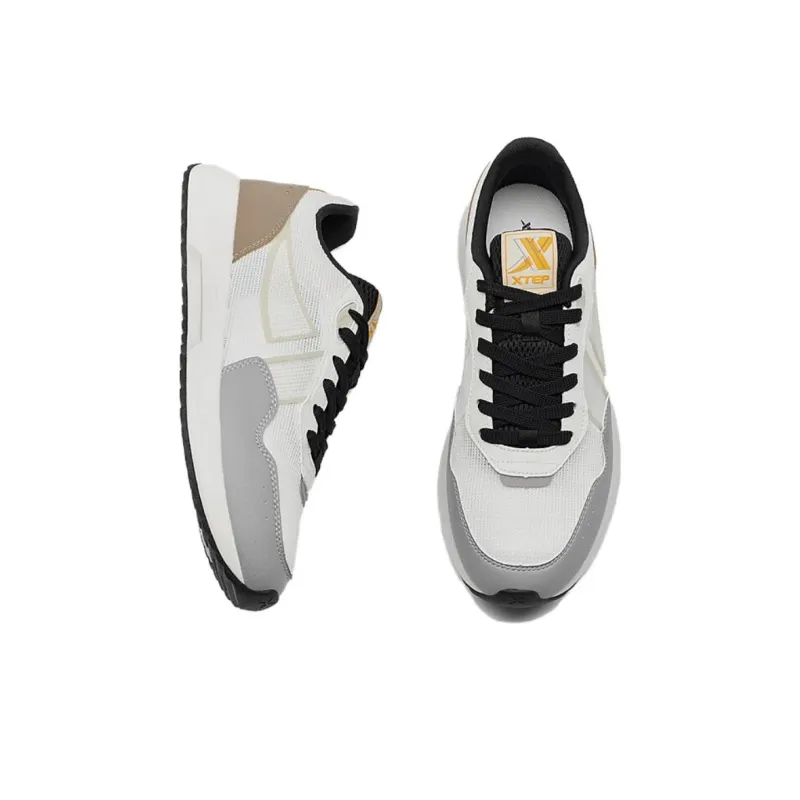 XTEP Trace Shadow 5.0 Wear resistant And Lightweight Low Top Casual Shoes Men's White Brown Gray-3