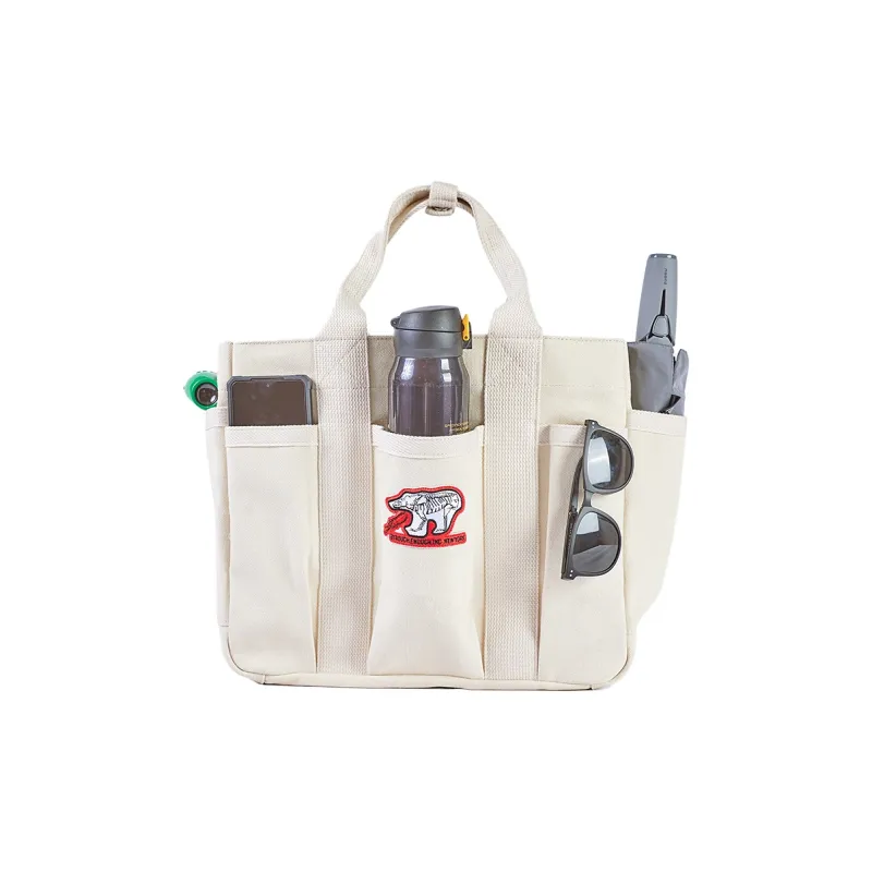 Rough Enough Canvas Bag, Tote Bag, Shopping Bag, Shoulder Bag, Handbag Unisex Ecru-2