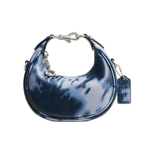 COACH Smooth Leather Shoulder Bag, Crossbody Bag, Handbag Trumpets Women's Midnight Marine Blue