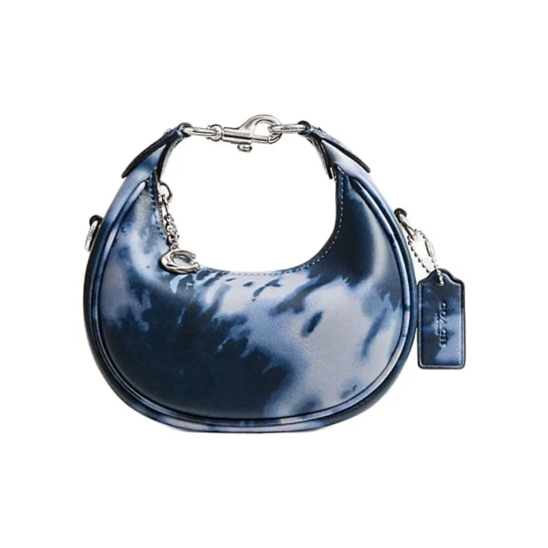 COACH Smooth Leather Shoulder Bag, Crossbody Bag, Handbag Trumpets Women's Midnight Marine Blue-0