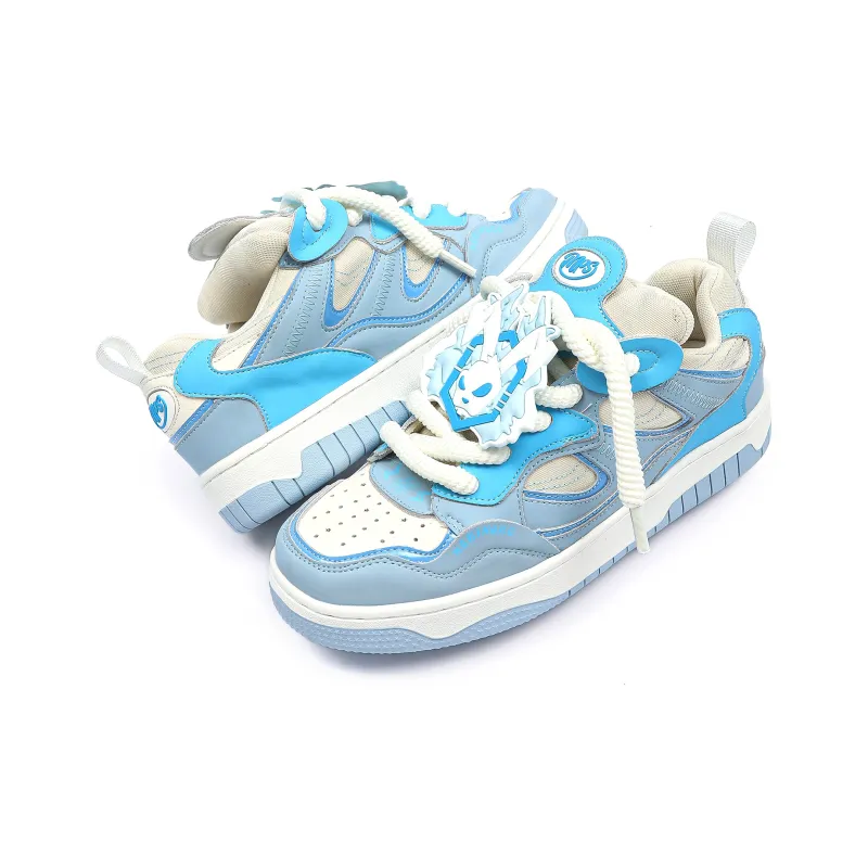 MR.PESIN Anti Slip And Wear Resistant Height Increasing Low Top Skateboard Shoes Unisex Blue-2