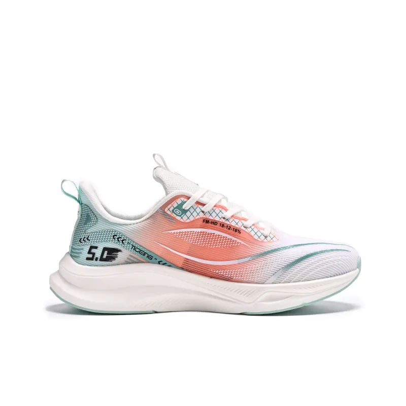 HERR TIGER Cushioning Anti-Slip And Wear-Resistant Breathable Rebound Low-Top Running Shoes Men's Cut-Out White Orange-9
