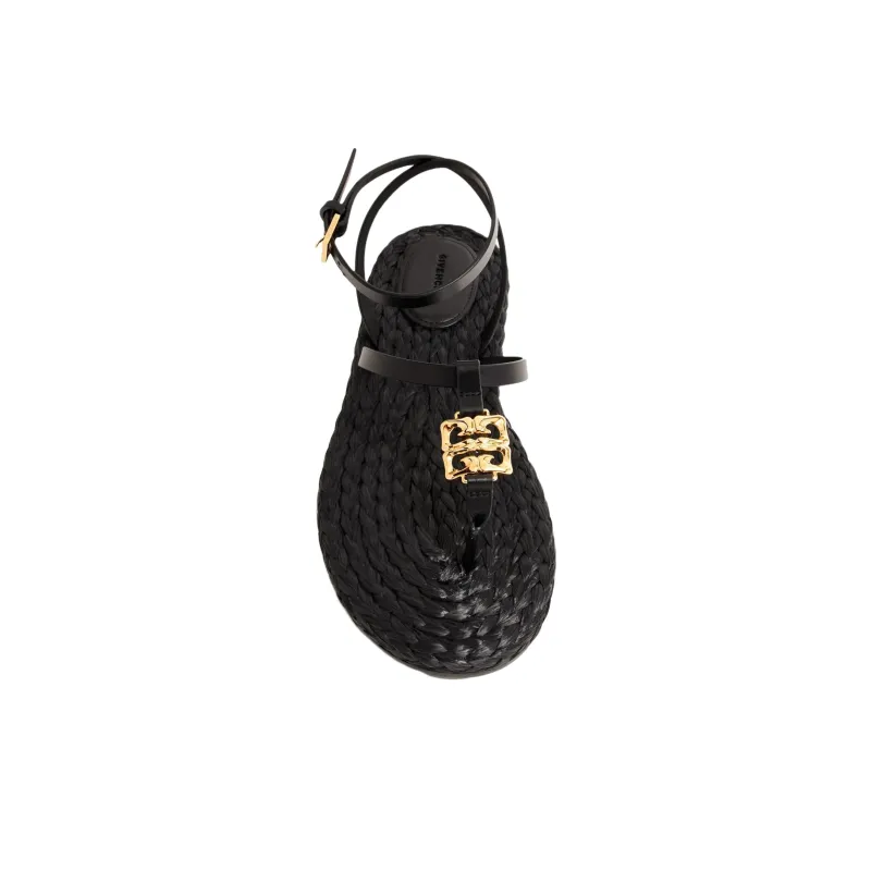 GIVENCHY 4G Liquid Strap Sandals Women's Black-4