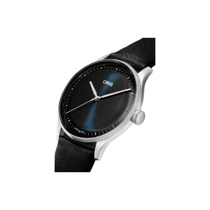 Oris Automatic Mechanical Movement Men's Watches Watch 38mm Black Dial Stainless Steel Case Leather Strap-2