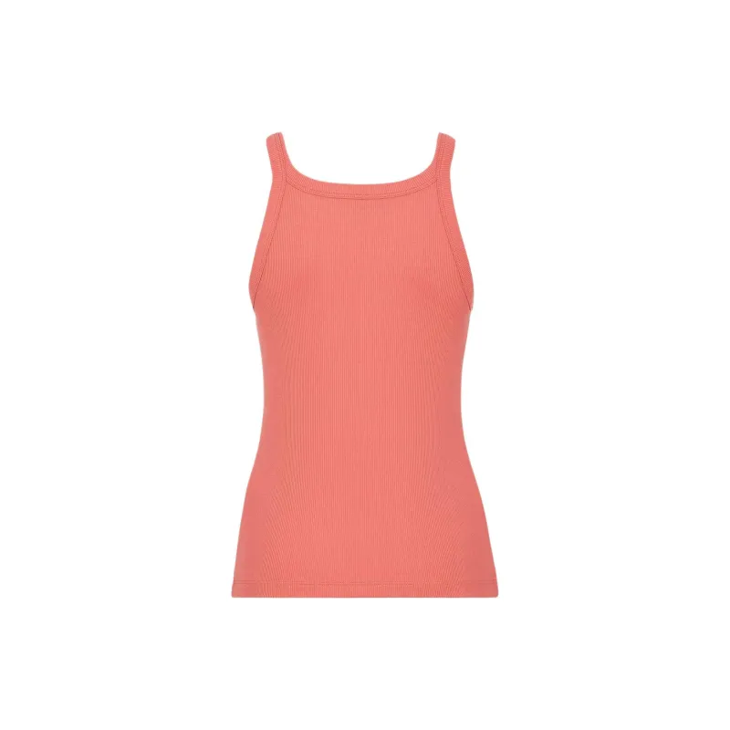 FENDI Logo Embroidered Ribbed Knit Tank Top-1