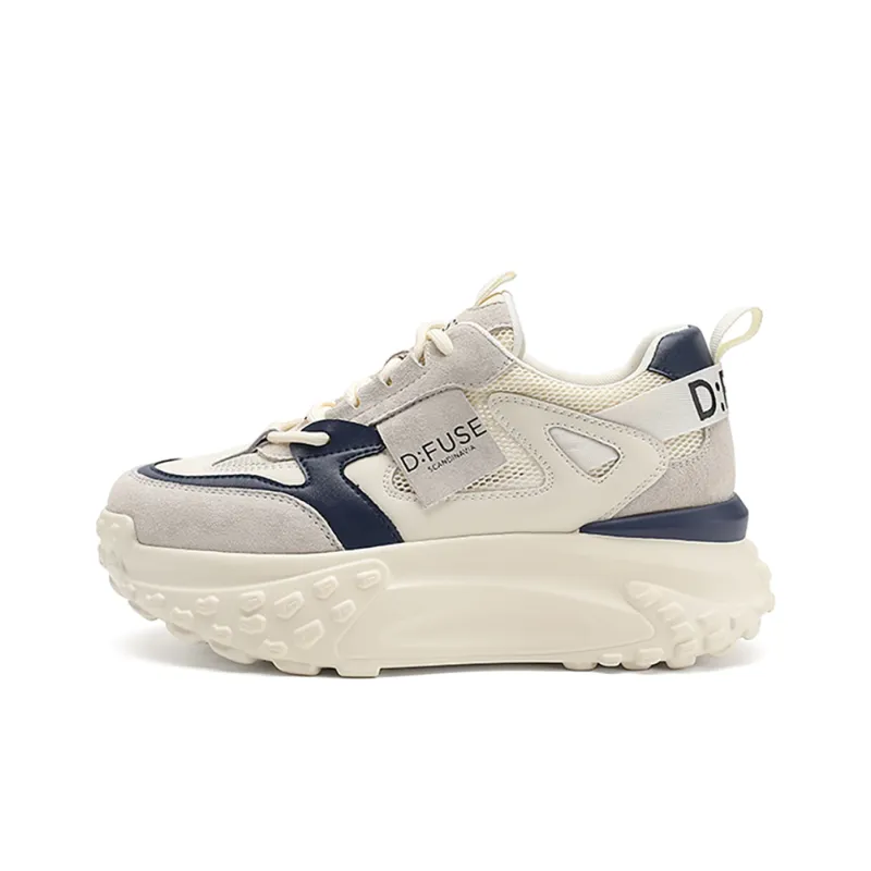D FUSE SCANDINAVIA Low Top Chunky Sneakers Women's Beige Blue-0
