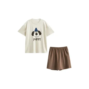 Dream Heart Pajama Set Women's Ecru