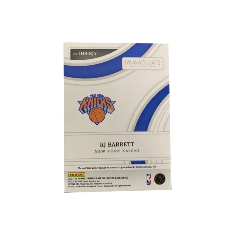 PANINI RJ Barrett 2021 22 Imm GU Match Issued Jersey Knicks 20/99 Basketball Card Access Included Sports Cards 1 Pc-1