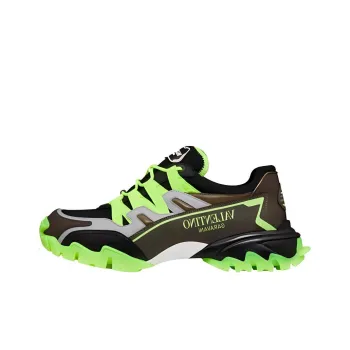 Valentino Climbers Low Top Casual Shoes Men's Black Brown Yellow