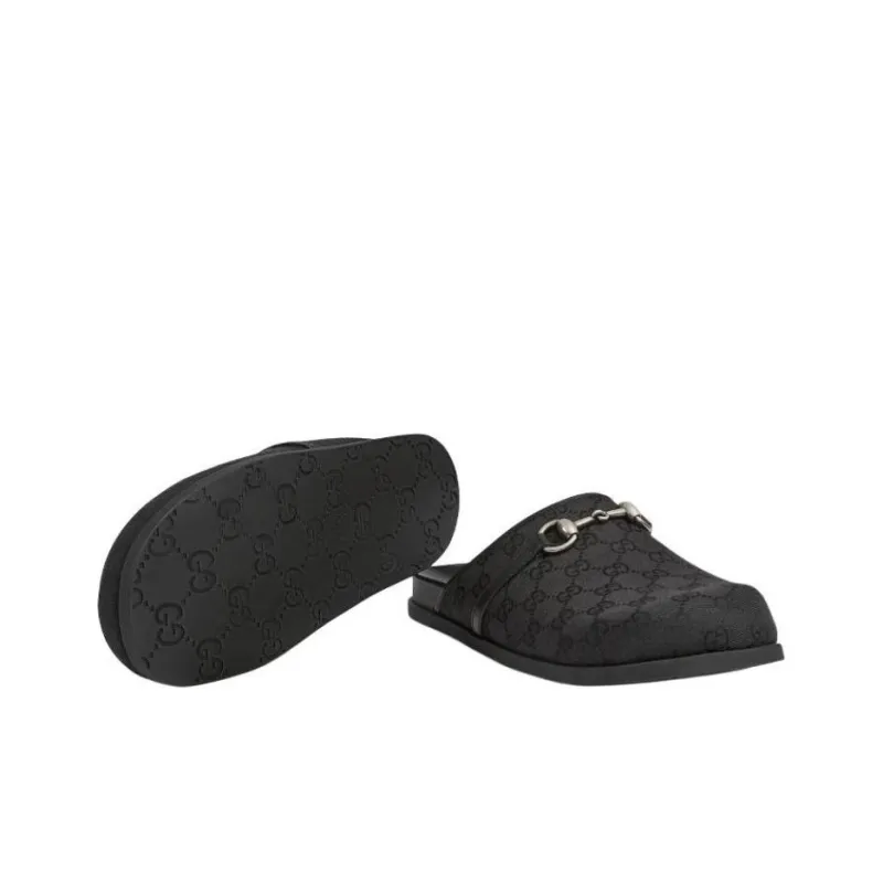 GUCCI Original Wrap toe Slippers Men's Black-5