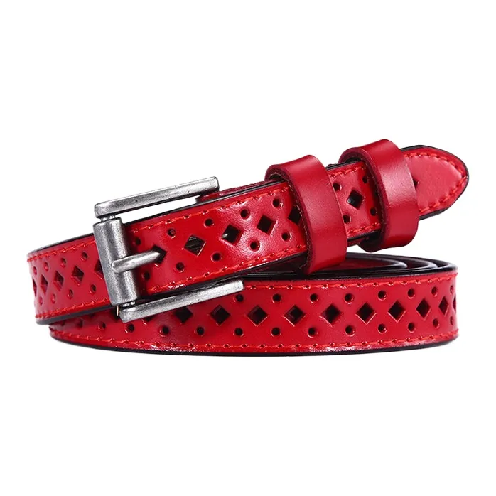 CARTELO Cow Split Leather Belts Women's Width 1.8cm-1