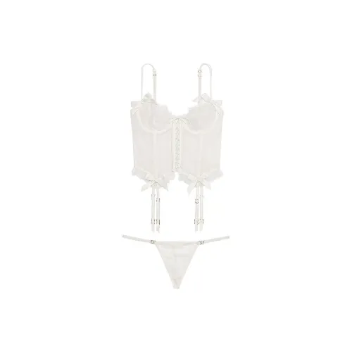 Victoria's Secret VERY SEXY/VS ArchivesRoseLaceCroppedCorsetSet/CW Underwear Set Women's Coconut White
