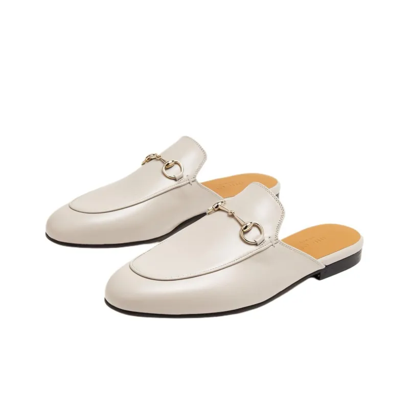 GUCCI Princetown Wrap toe Slippers Women's Ecru-2