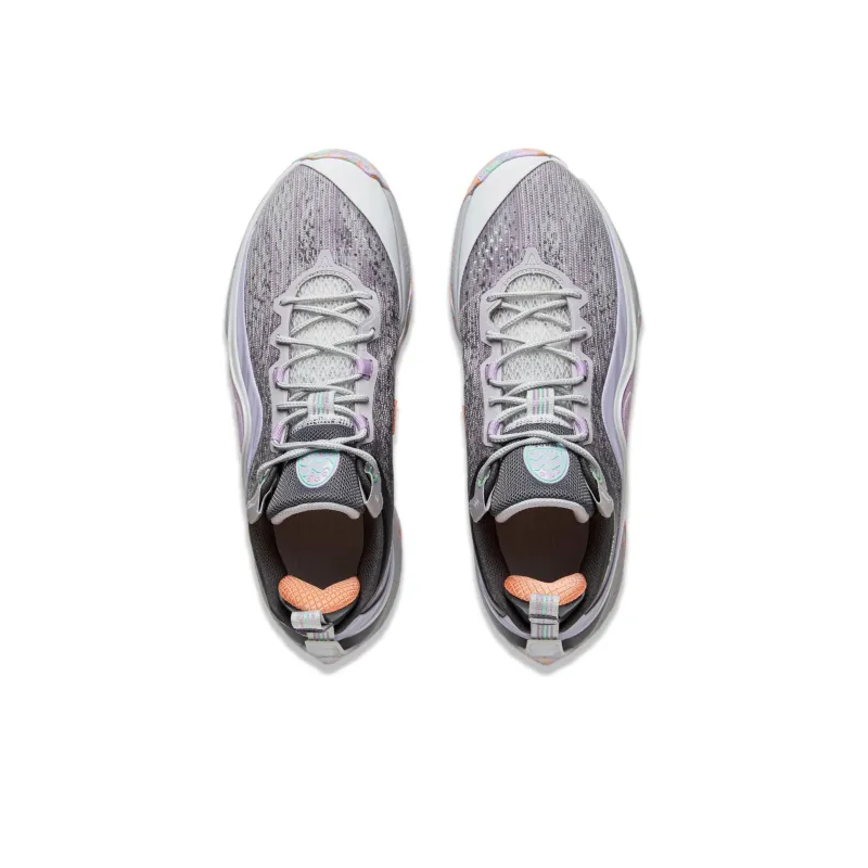 LiNing Wade Shadow 5 V2 Lightweight Rebound High Top Basketball Shoes Men's Gray Purple-3