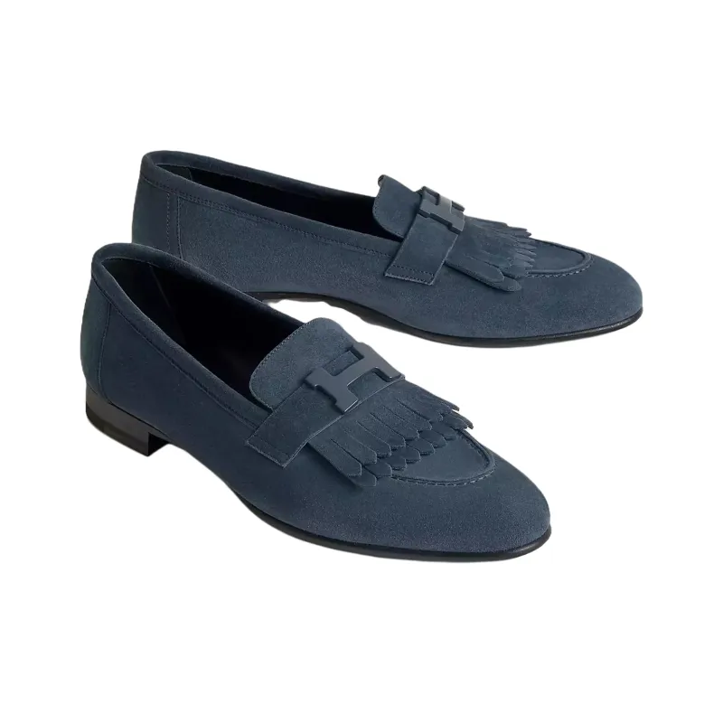 HERMES Royal Loafers Women's Blue-2