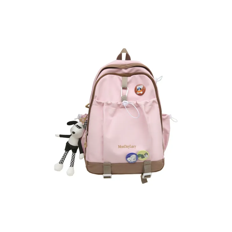 Travel Nylon Backpack Regular Unisex Ecru/Green/Black/Purple/Pink/Khaki-13