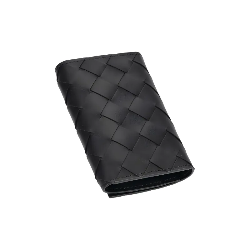 Bottega Veneta Calfskin Key Pouch Unisex Black-1