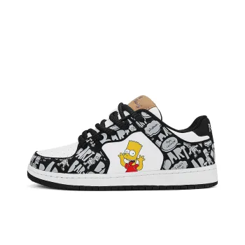 The Simpsons Cushioned Wear Resistant Breathable Low Top Skateboard Shoes Unisex Stardust Black