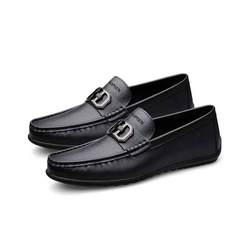 AIPSEN Beanie Shoes Men's Black Smooth Finish-2