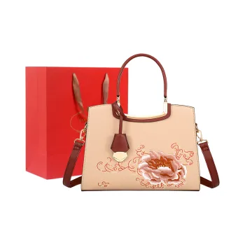 PAYOT Microfiber Synthetic Leather Wedding Bag Portable One Shoulder Crossbody Regular Women's Apricot/Deep Red