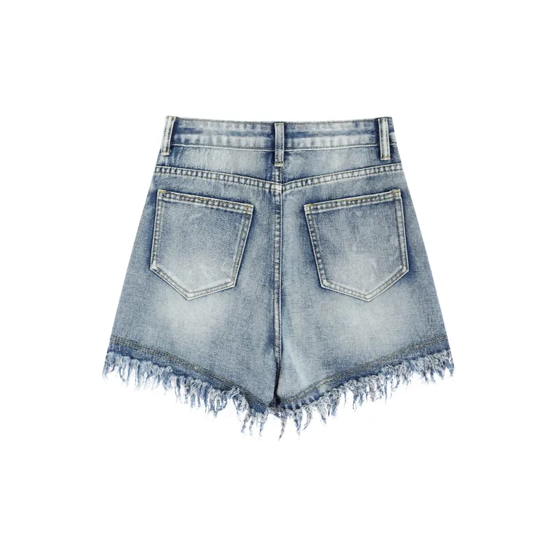 Garbege Denim Shorts Women's Blue-1
