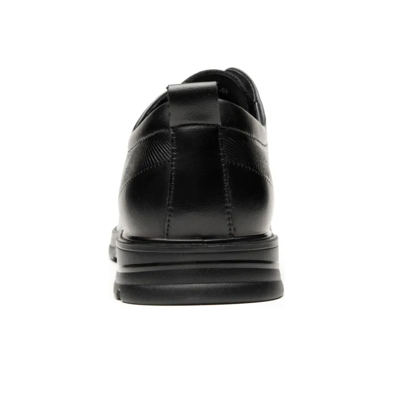 AOKANG Dress Shoes Men Low Top Black/Dark Brown-4
