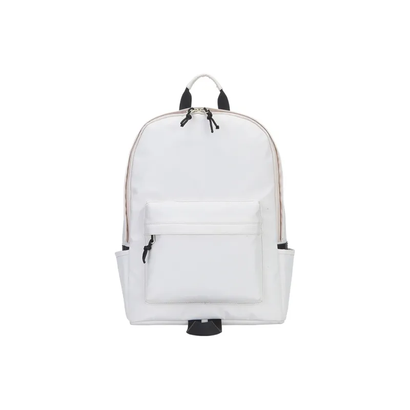TTaG．baG Water Resistant Composite Fabric Backpack Unisex White/Black-0
