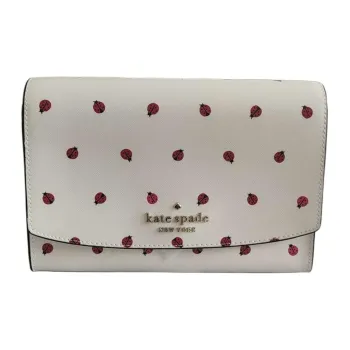 Kate Spade Cross Patterned PVC Crossbody Bag Shoulder Bag Women's White