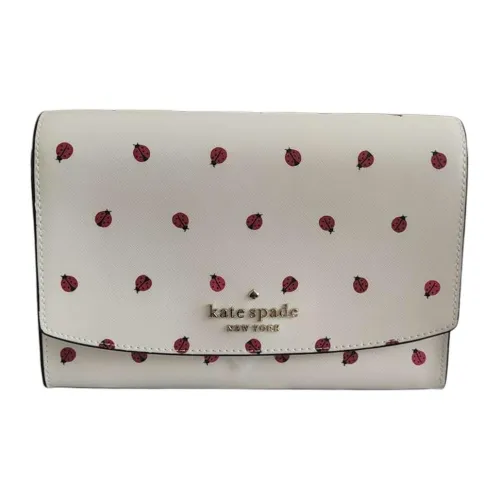 Kate Spade Cross-Patterned PVC Crossbody Bag Shoulder Bag Women's White