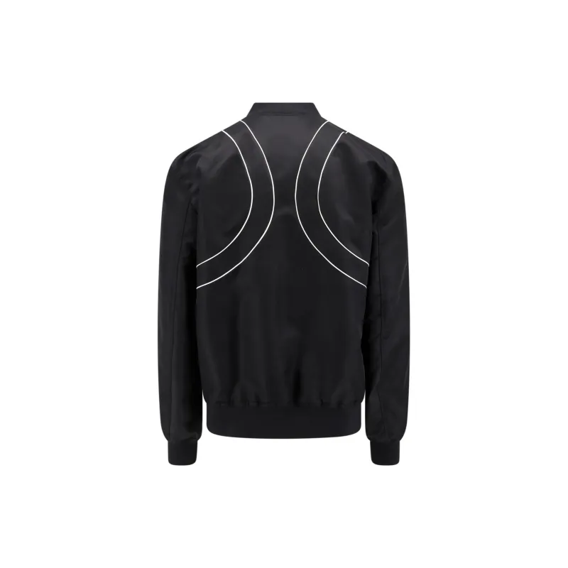 Alexander McQueen Piped Trim Zip Up Bomber Jacket-1