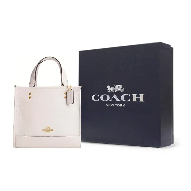 COACH Dempsey Cow Leather Tote Bag, Shopping Bag, Shoulder Bag, Crossbody Bag, Handbag Medium Size Women's Chalk White-6