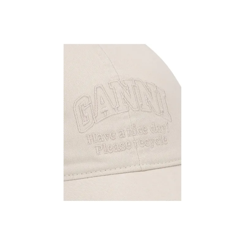 GANNI Logo embroidered Cotton Cap-1