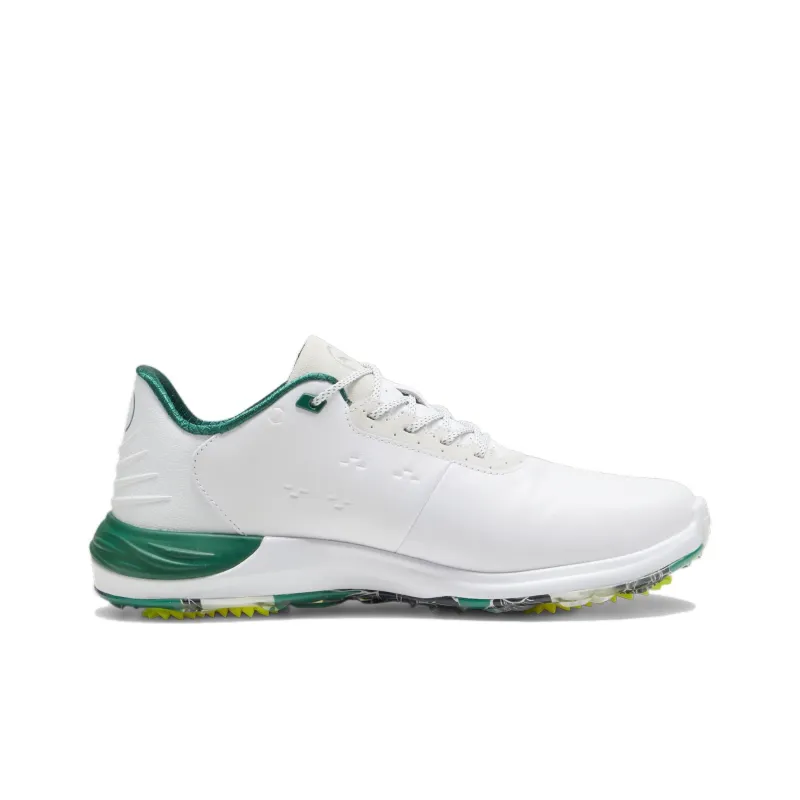 PUMA Slip Resistant Low Top Golf Shoes Men's White Green Yellow-1