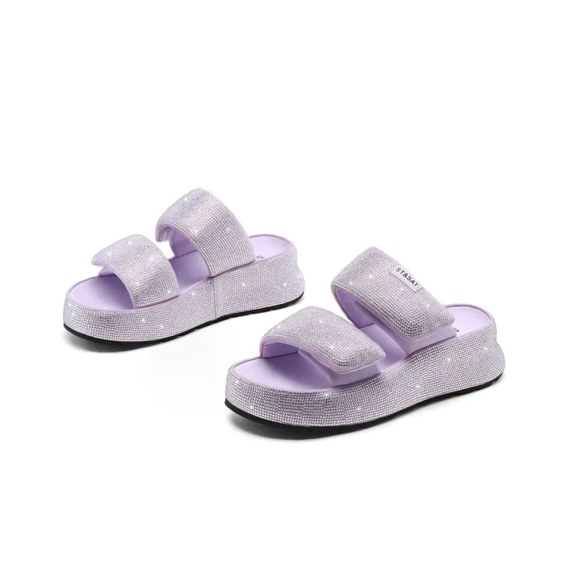 ST&SAT Slide Slippers Women's Black/Pink/Gray/Purple-18