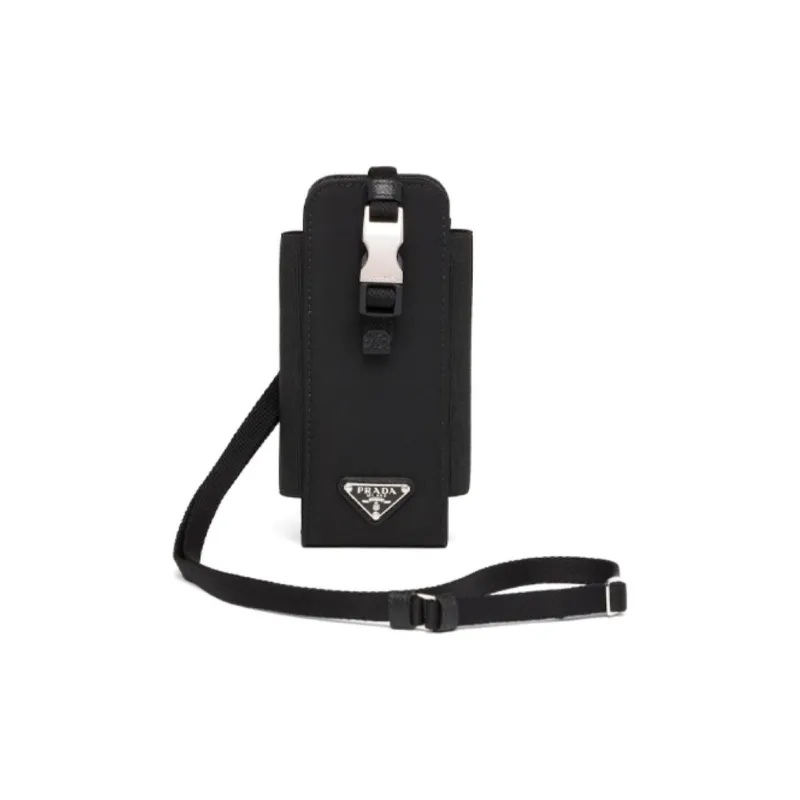 PRADA Re Nylon Fabric Cell Phone Pouch Women's Black-0