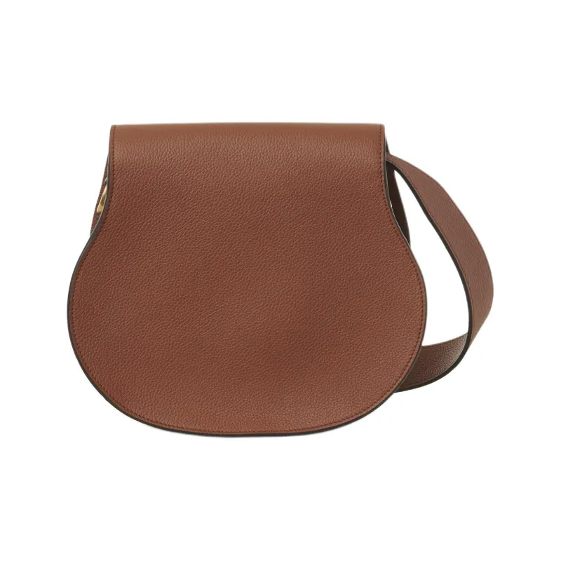 Chloe Grain Calfskin Saddle Bag, Crossbody Bag, Shoulder Bag Women's Brown-1